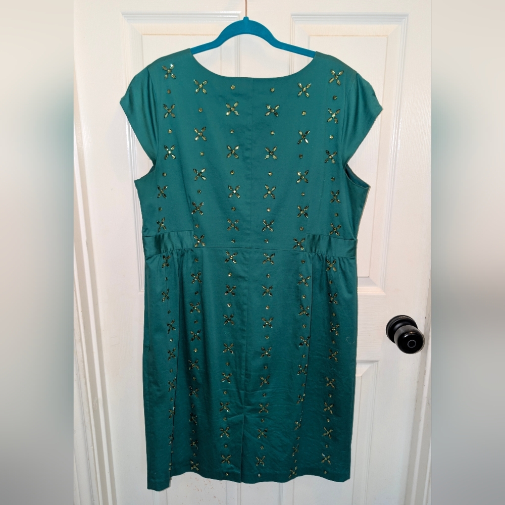 Boden Teal Embellished Midi Dress